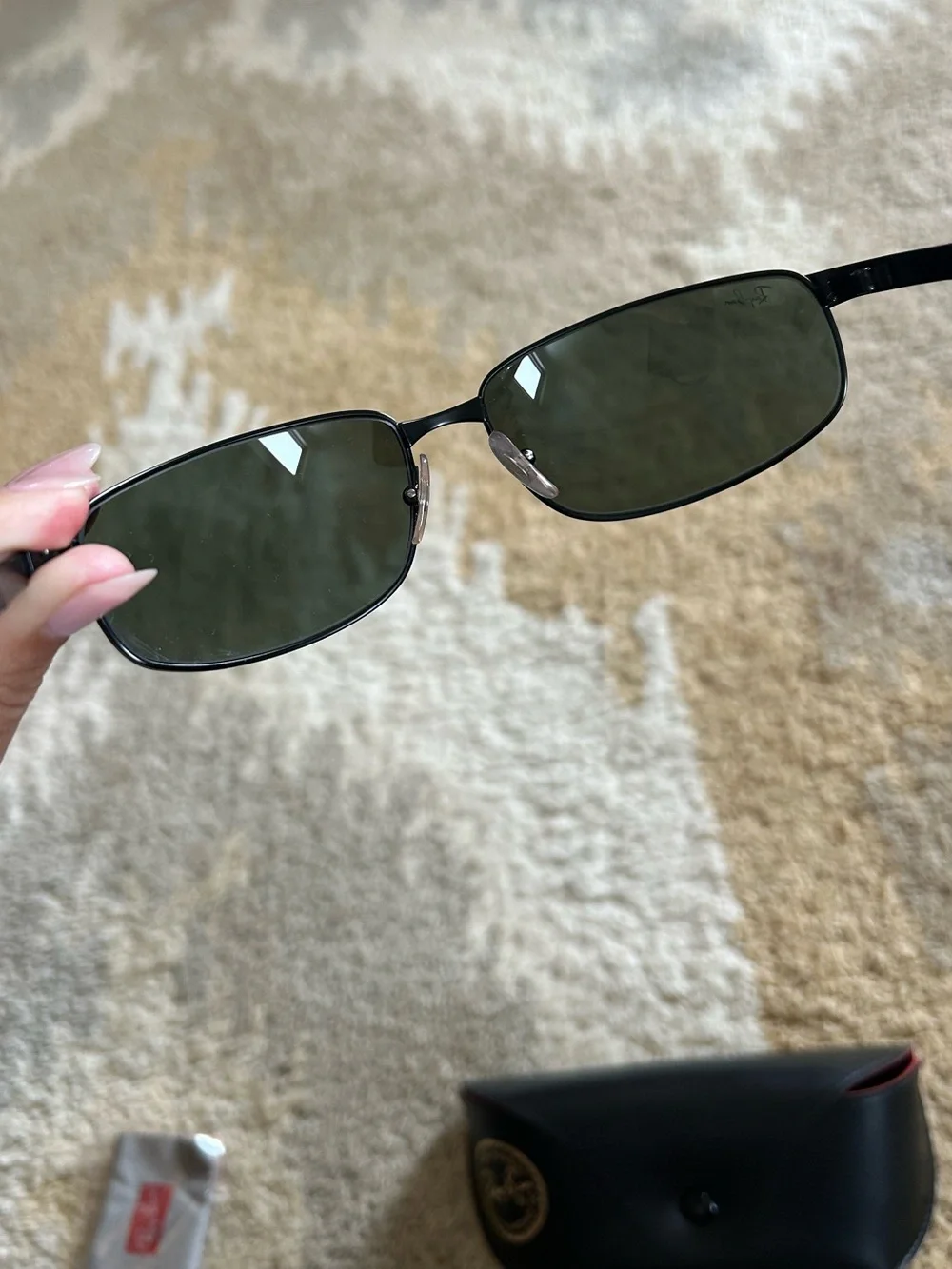 RAY-BAN Italy RB3254 Black Matte Sleek Sport Metal Wrap Sunglasses Men’s EUC!